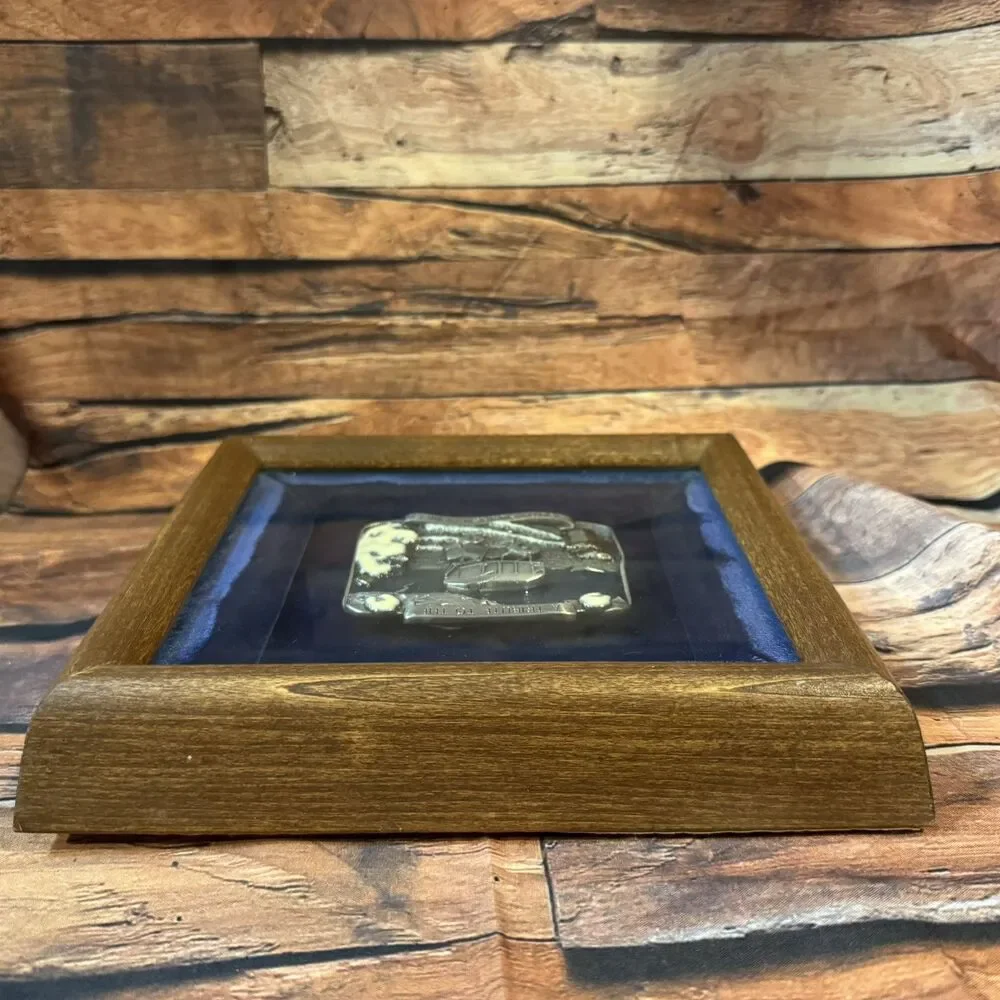 Siskiyou Pewter Belt Buckle Tribute South Plains Farmer Framed Shadow Box 1984
